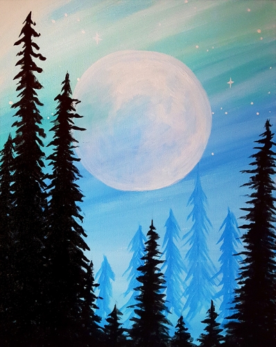 A Twilight in the Pines paint nite project by Yaymaker