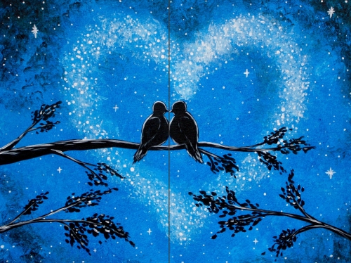 A Love in the Stars Partner Painting paint nite project by Yaymaker