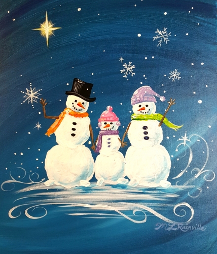 A Create Your Own Snow Family paint nite project by Yaymaker