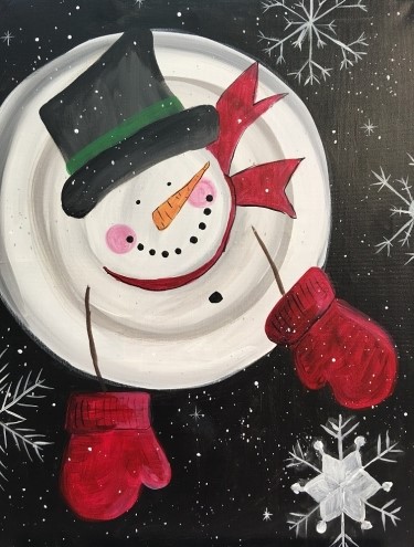 A Winter WIshes Snowman paint nite project by Yaymaker