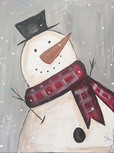 A Winter Welcome Snowman paint nite project by Yaymaker