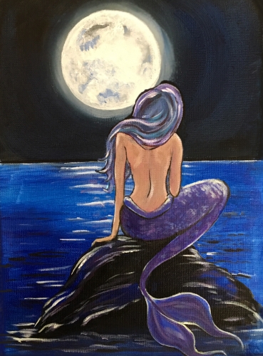 A Mermaid in the Moonlight paint nite project by Yaymaker