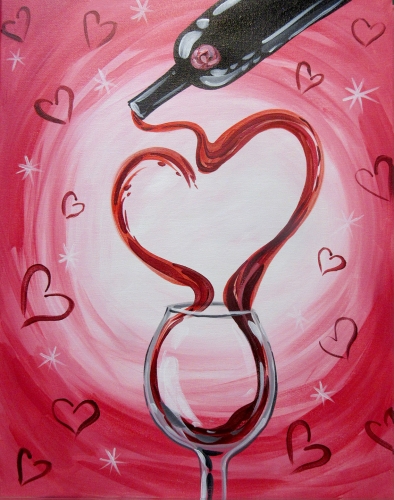 A Pour Your Heart Out paint nite project by Yaymaker
