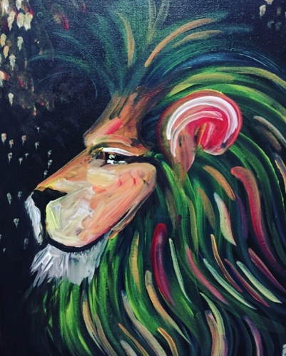 A Proud Colorful Lion paint nite project by Yaymaker