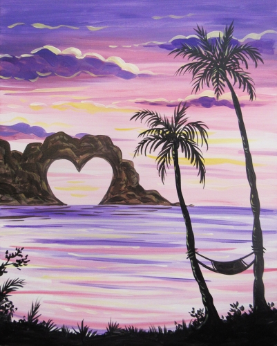 A Lovers Getaway paint nite project by Yaymaker