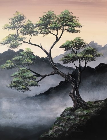 A Misty Mountain Top paint nite project by Yaymaker