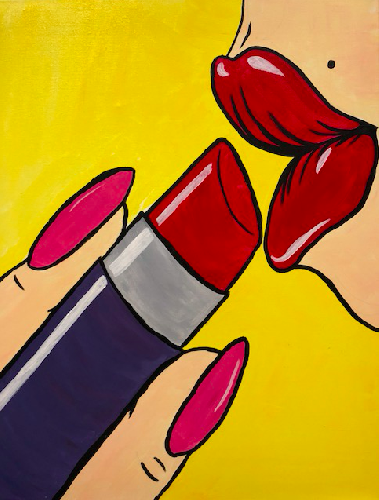 A Pop Art Lipstick paint nite project by Yaymaker