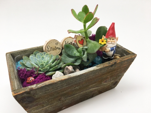 A Gnome in Rectangular Distressed container plant nite project by Yaymaker