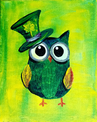 A Owl Be Lucky paint nite project by Yaymaker