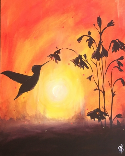 A Hummingbird Taste of Life paint nite project by Yaymaker