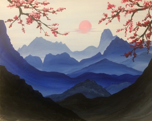 A Blue Mountain Dream paint nite project by Yaymaker