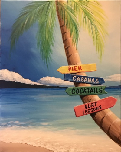 A Beach Time Decisions paint nite project by Yaymaker