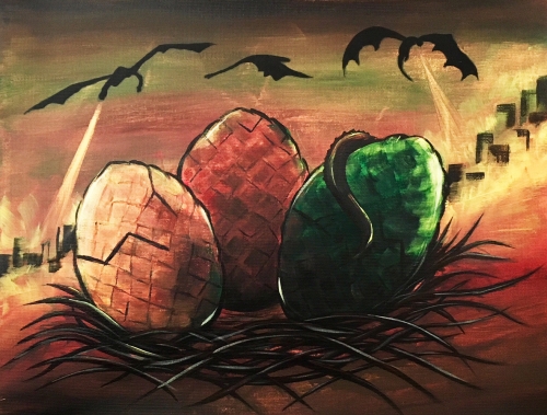 A Protect the Dragon Eggs paint nite project by Yaymaker