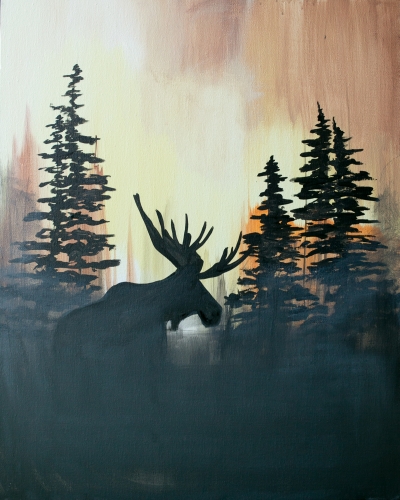 A Moose in the Mist II paint nite project by Yaymaker