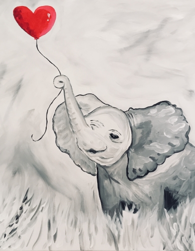 A Sweet Elephant paint nite project by Yaymaker