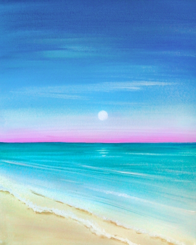 A Beach Dreams paint nite project by Yaymaker