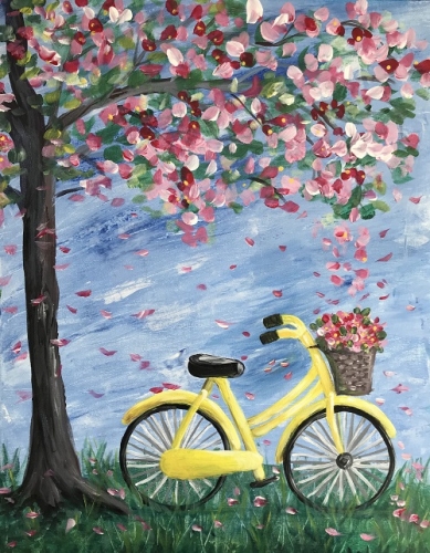 A Bike Under the Sheltering Tree paint nite project by Yaymaker