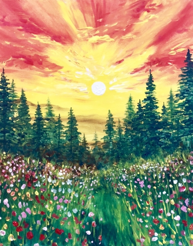 A Wild Sunset paint nite project by Yaymaker