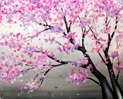 A Sky Full of Blossoms paint nite project by Yaymaker