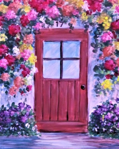 A The Blooming Doorway paint nite project by Yaymaker