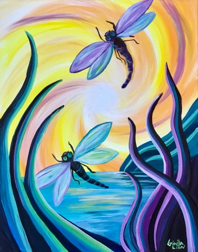 A Dawn of the Dragonfly Dance paint nite project by Yaymaker