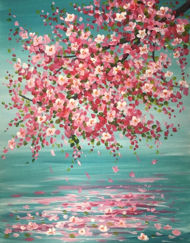 A Apple Blossom Reflection paint nite project by Yaymaker