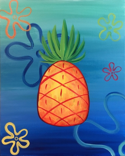 A Pineapple Under The Sea paint nite project by Yaymaker