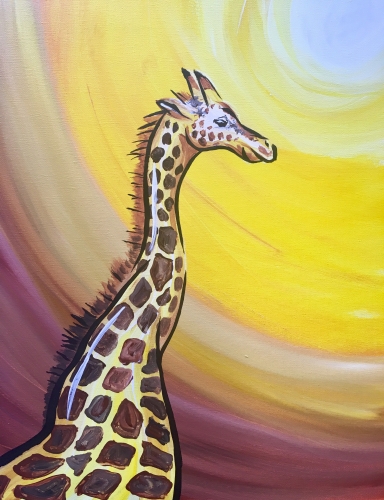 A Ginger the Giraffe paint nite project by Yaymaker