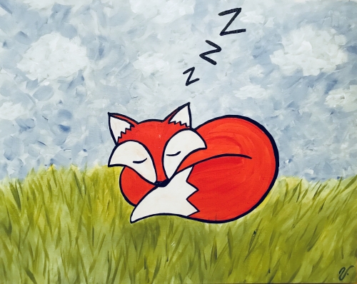 A Sleepy Fox paint nite project by Yaymaker