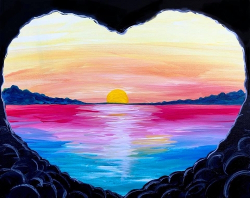 A Sunrise Love Beach paint nite project by Yaymaker