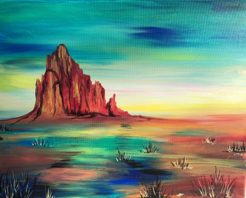 A Ship Rock New Mexico paint nite project by Yaymaker