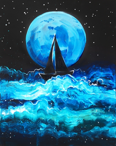 A Moonlight Sea paint nite project by Yaymaker