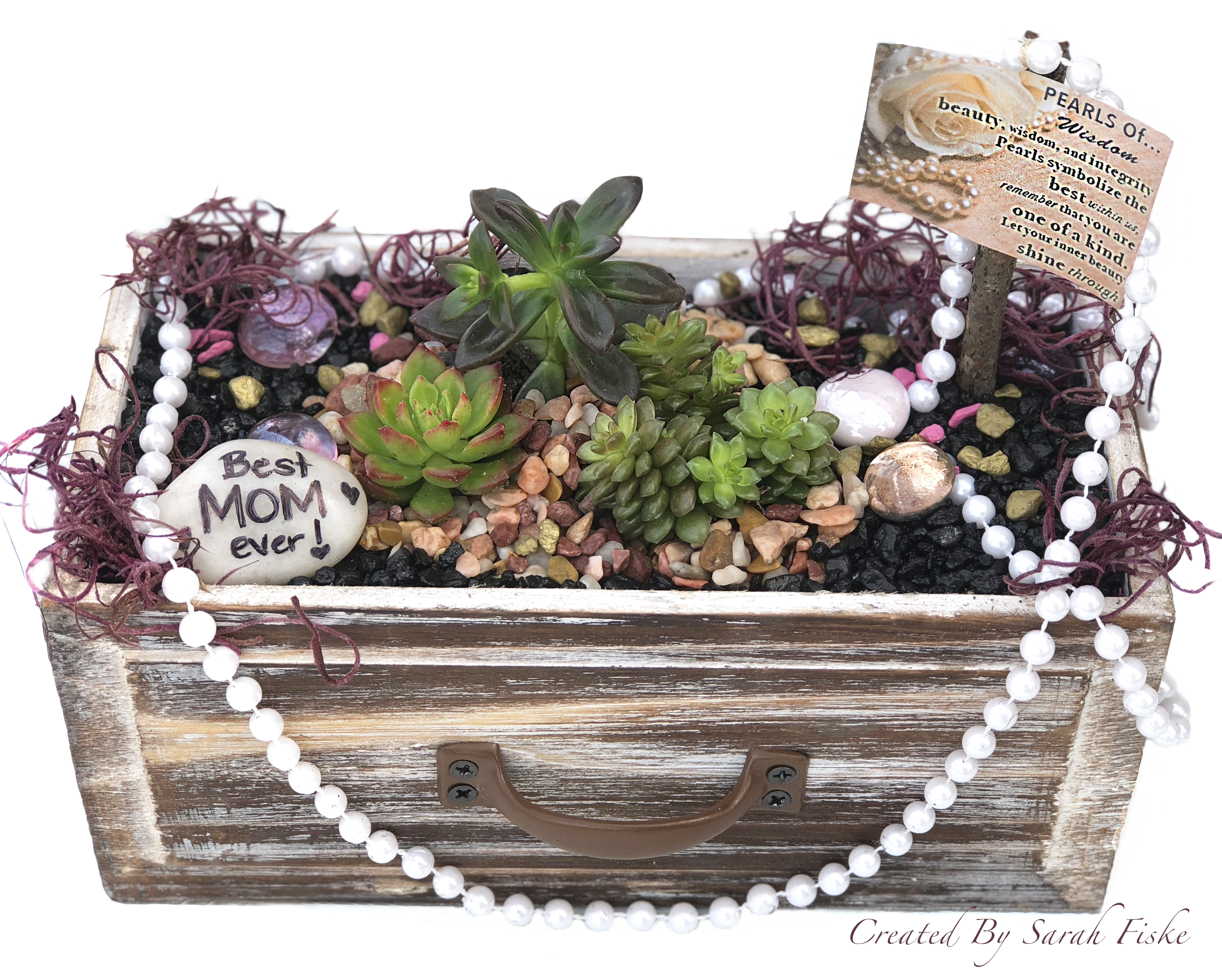 A Pearls of Wisdom in Vintage Distress Drawer plant nite project by Yaymaker