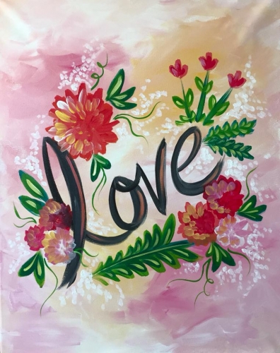 A Spring Love bouquet paint nite project by Yaymaker