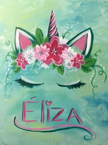 A Personalized Unicorn paint nite project by Yaymaker