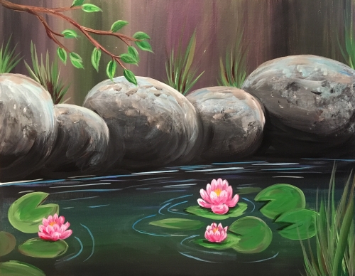 A Peaceful Pond II paint nite project by Yaymaker