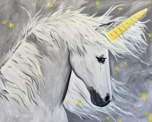 A Golden Unicorn paint nite project by Yaymaker