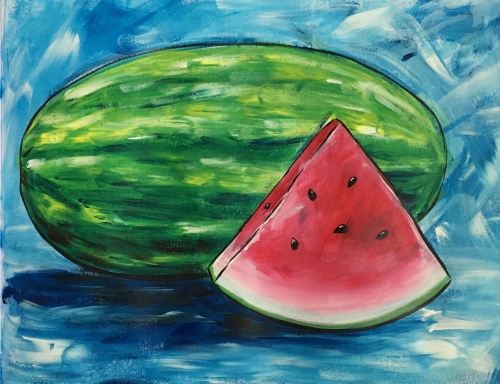 A Summer Watermelon paint nite project by Yaymaker