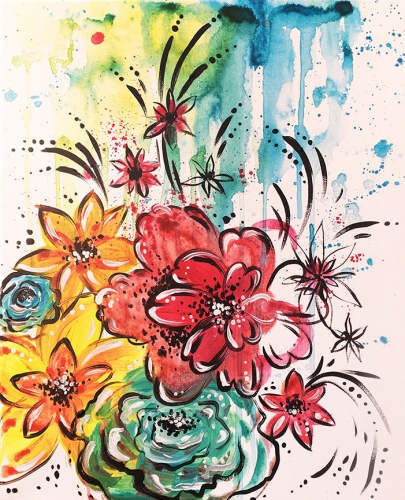 A Flower Fiesta paint nite project by Yaymaker