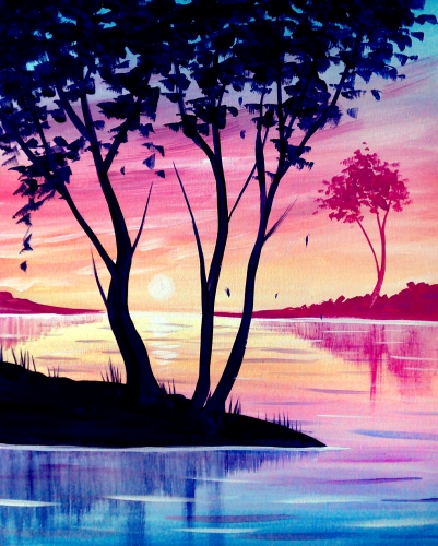 A Summer Trees paint nite project by Yaymaker