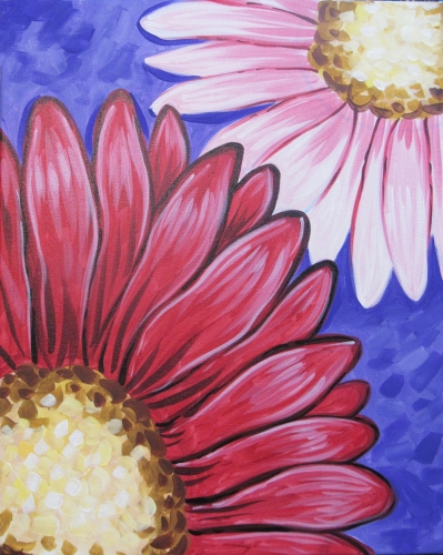 A Mother and Daughter Daisy paint nite project by Yaymaker