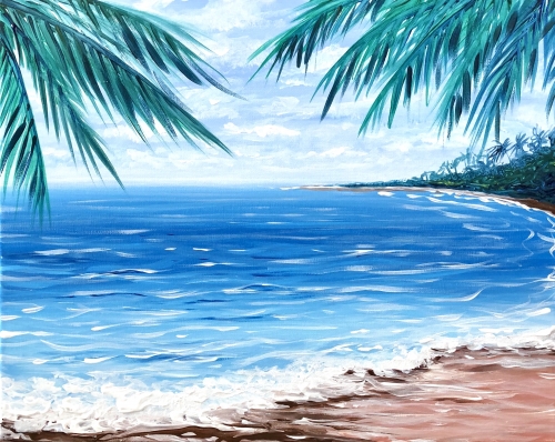 A Get Away to the Beach paint nite project by Yaymaker