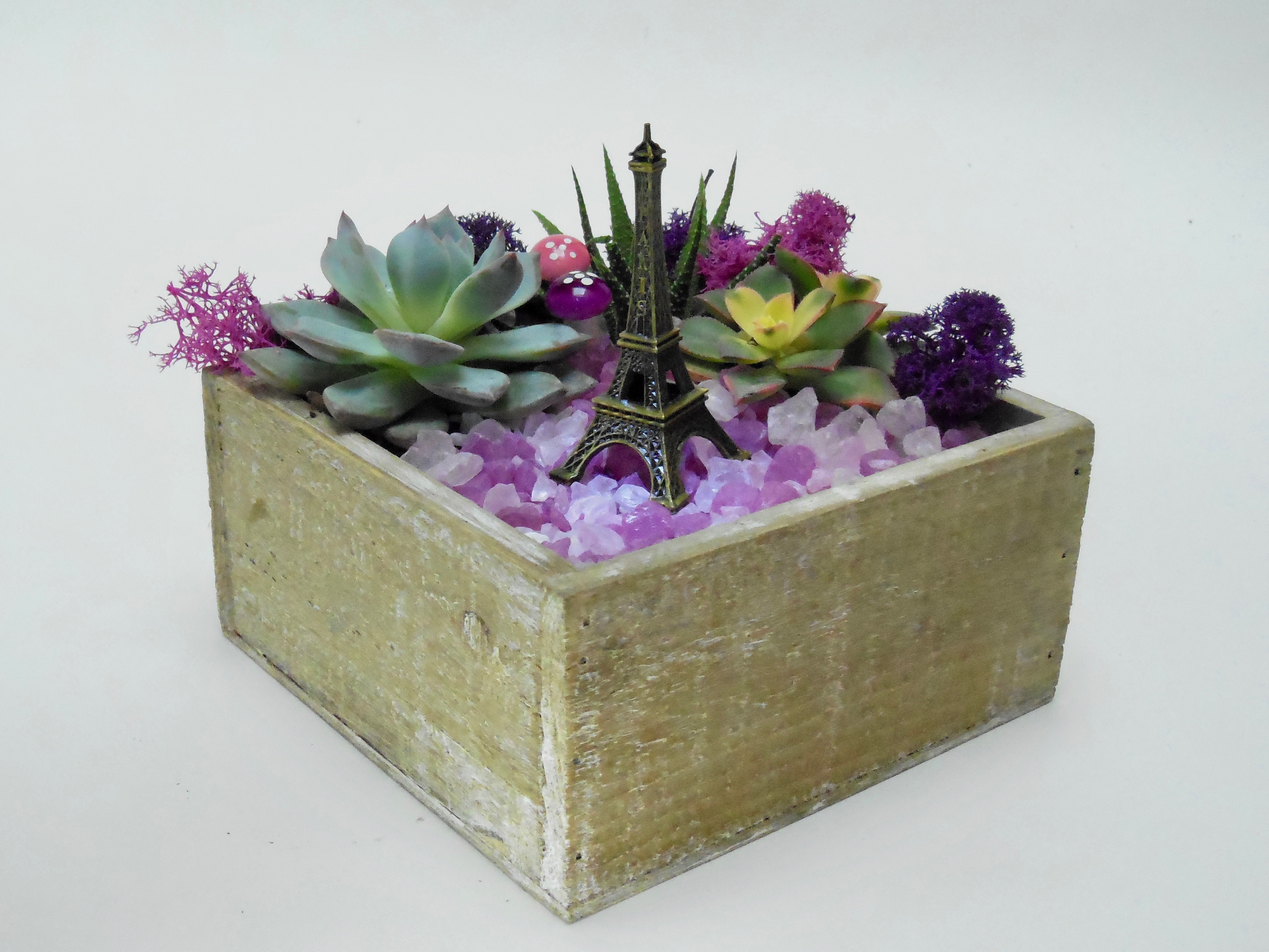 A Paris Romance  Natural Wood Square Box plant nite project by Yaymaker
