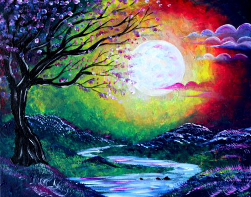 A Blossoms in the Moonlight III paint nite project by Yaymaker