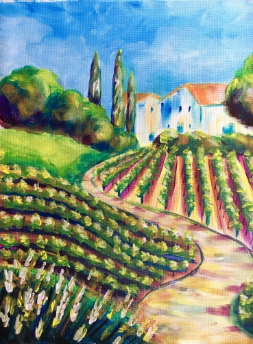 A Rolling Vineyard Hills paint nite project by Yaymaker