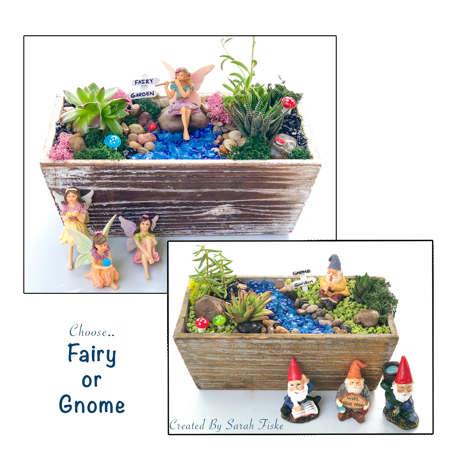A Fairy or Gnome Garden in Distressed Wood plant nite project by Yaymaker