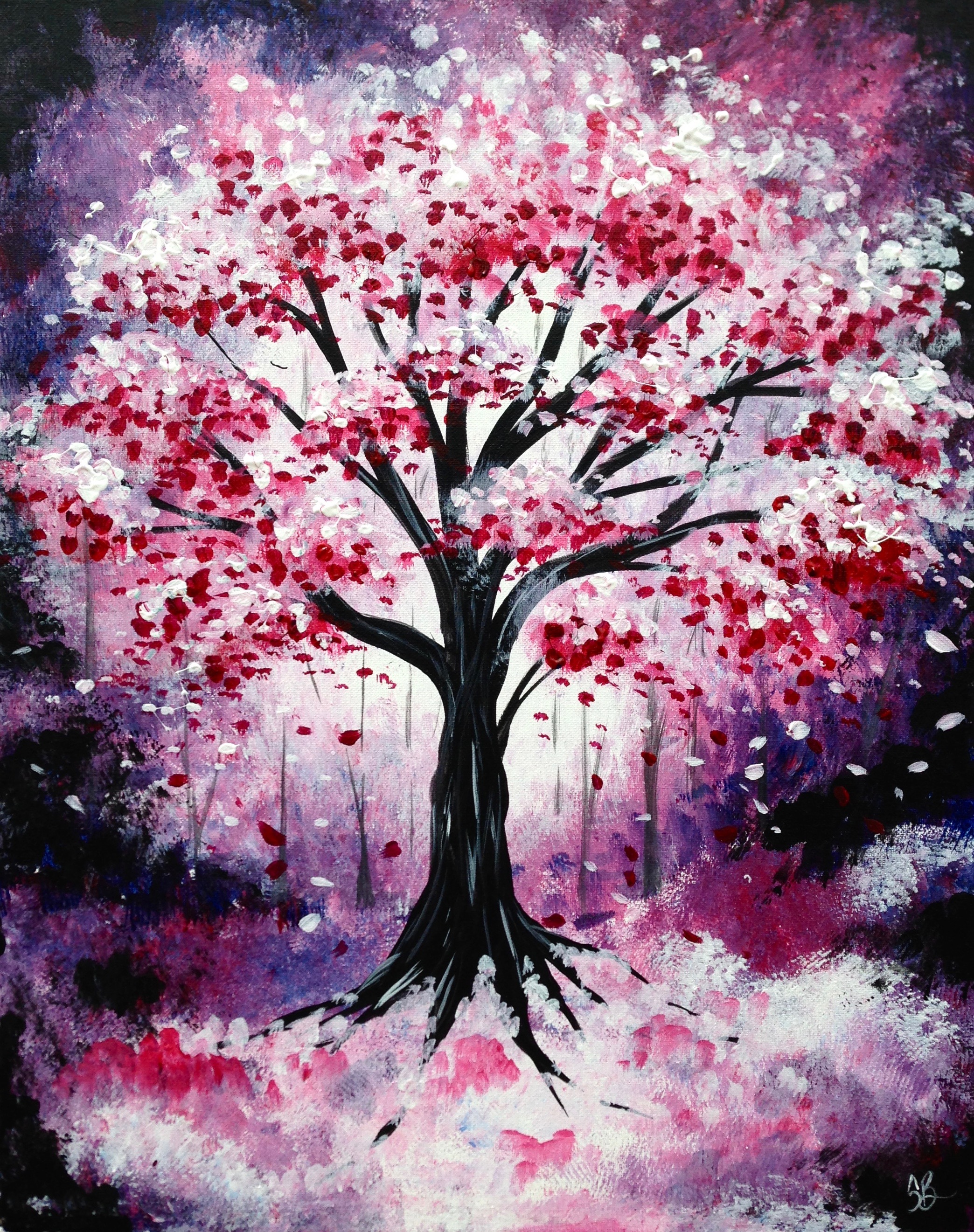 A Cherry Tree Woodland paint nite project by Yaymaker