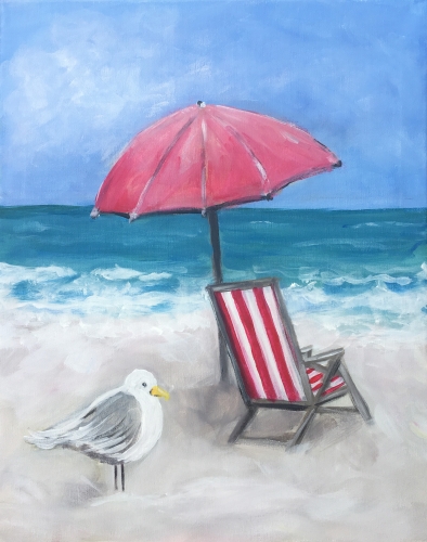 A Bird on the Beach paint nite project by Yaymaker