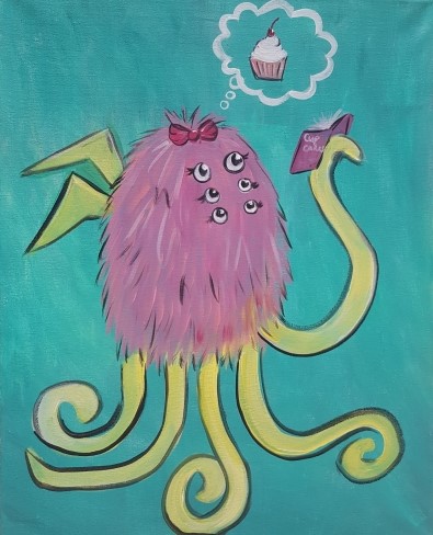 A Cupcake Monster paint nite project by Yaymaker
