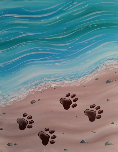 A Pawprints in the Sand paint nite project by Yaymaker